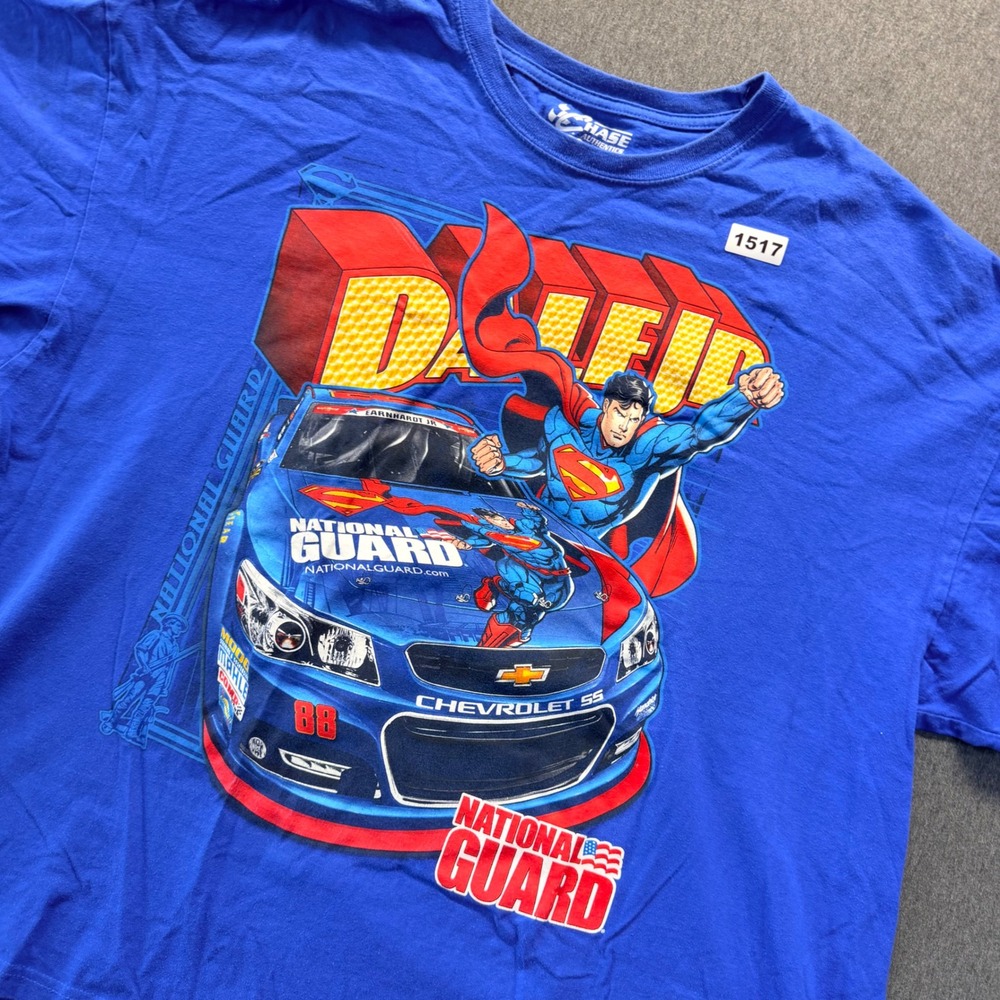 Chase Authentics Dale Earnhardt Jr 88 Superman National Guard T-Shirt Blue 3XL
